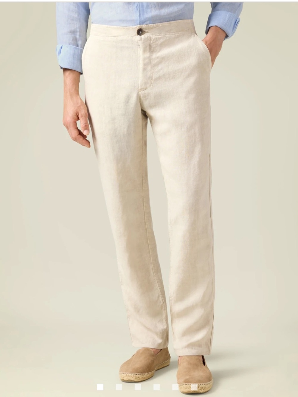 LUCA FALONI Lipari Linen Trousers Sand Sz 34 NWT Khaki Lightweight Pants Italy